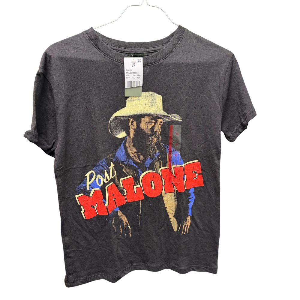 NWT‎ Post Malone Country Cowboy Core Western Cotton Short Sleeve T-shirt Size XS